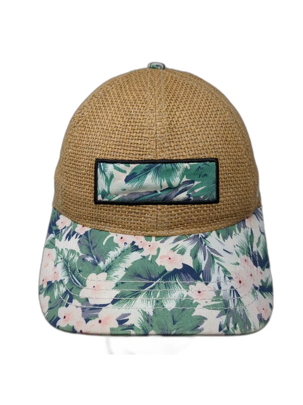 Essencial Brown Tropical Floral Trucker Hat One Size Adjustable Snapback Woven